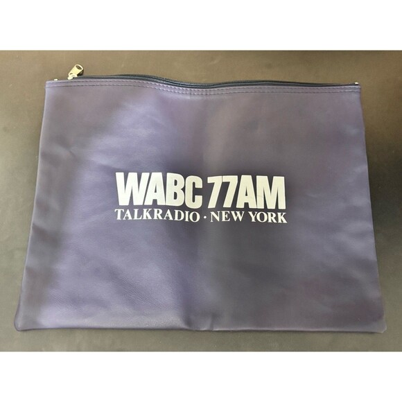 WABC 77AM Talk Radio New York Yankees Promo Zip Pouch 11x14.5” PVC Bag - Picture 3 of 5